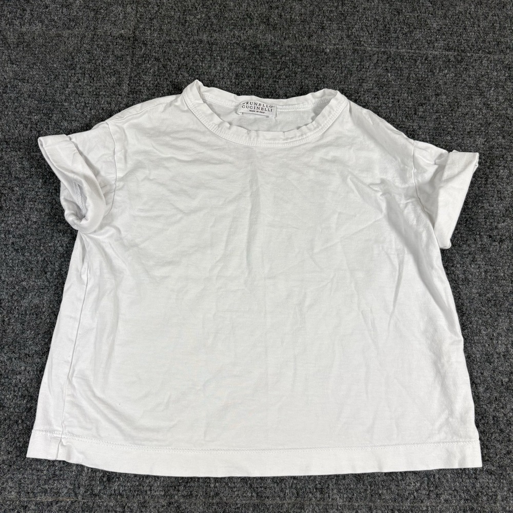 Brunello Cucinelli Girls Basic White Tshirt Size‎ 4